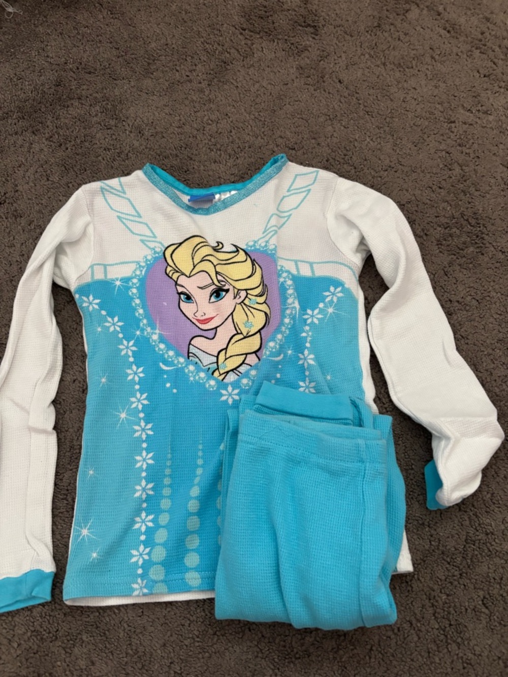 Disney Frozen Elsa 100% Cotton Pajama Set Girls Size 10